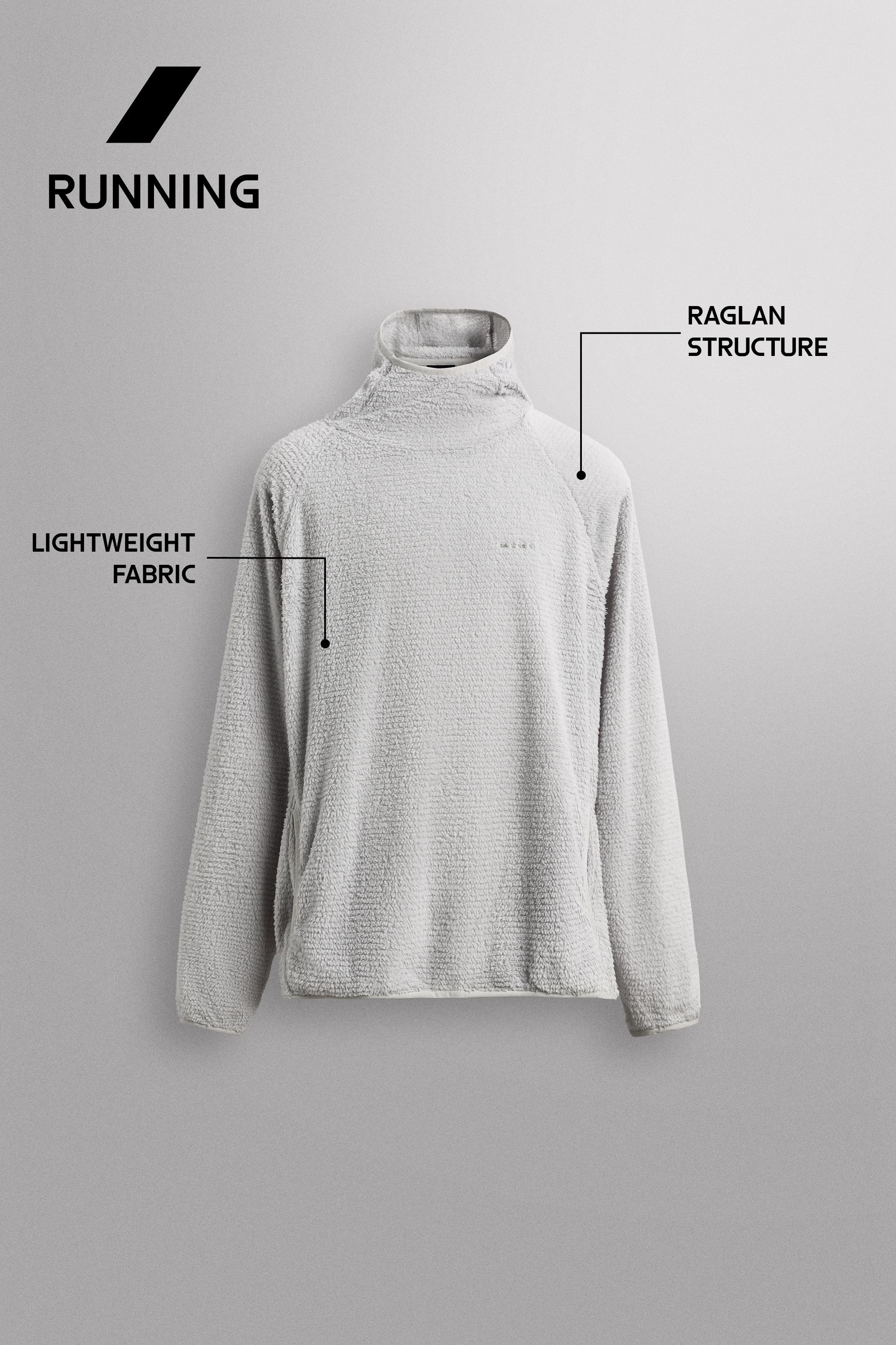 SWEAT POLAIRE TEXTURÉ À CAPUCHE